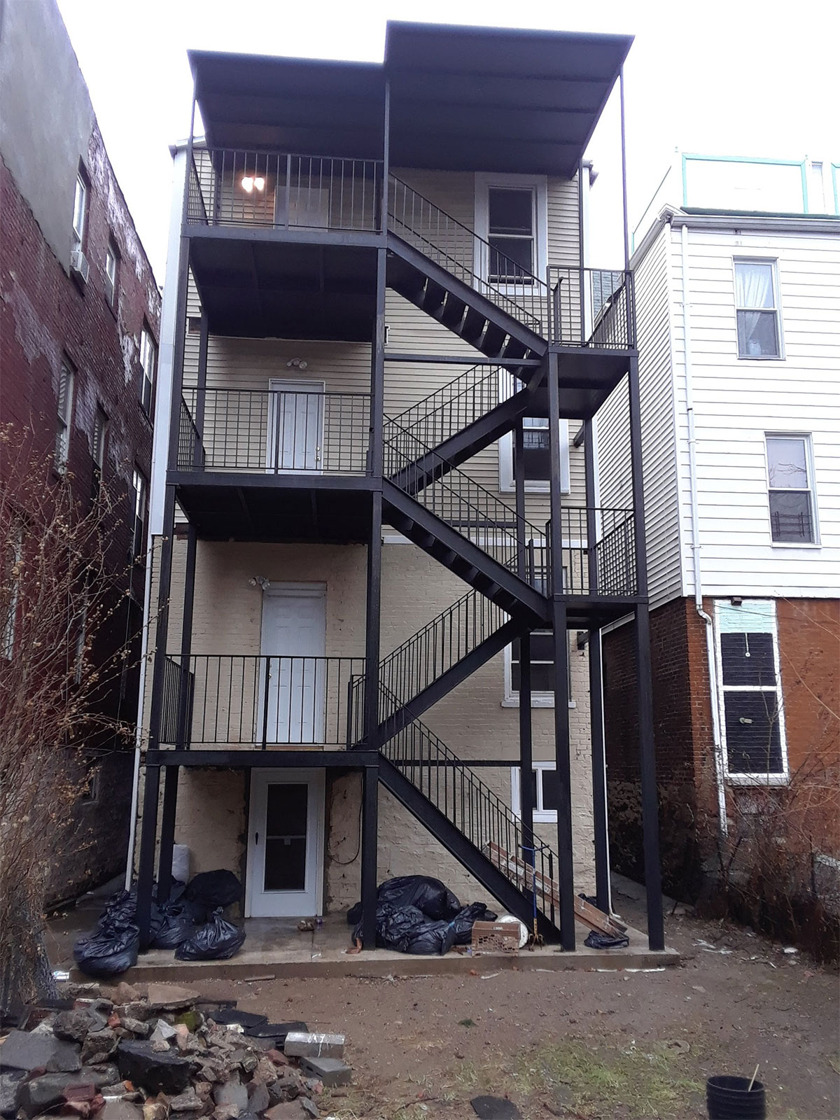 Three Story Metal Balcony